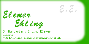 elemer ehling business card